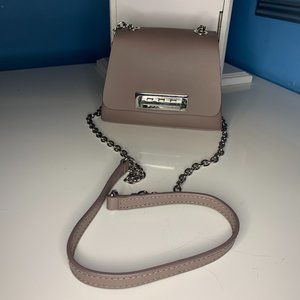 Zac Zac Posen crossbody in purple-gray color with silver hardware